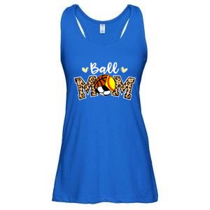 Ball Mom Leopard Softball Soccer Basketball Player Mom Gift Ladies Essential Flowy Tank