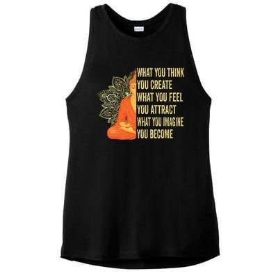 Buddha Meditation Law Of Attraction Ladies PosiCharge Tri-Blend Wicking Tank