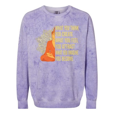 Buddha Meditation Law Of Attraction Colorblast Crewneck Sweatshirt