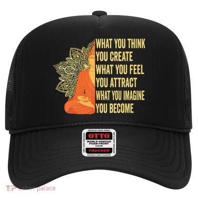 Buddha Meditation Law Of Attraction High Crown Mesh Back Trucker Hat