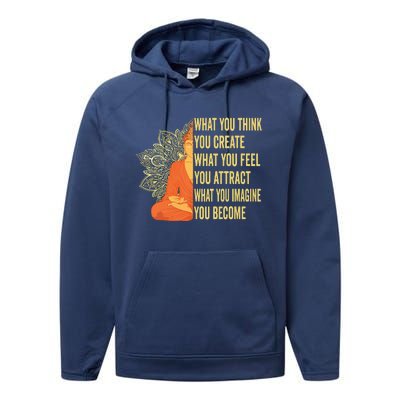 Buddha Meditation Law Of Attraction Performance Fleece Hoodie