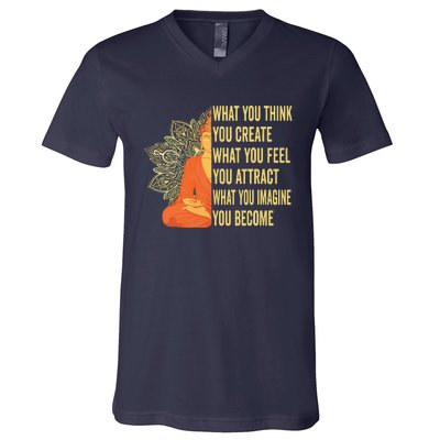 Buddha Meditation Law Of Attraction V-Neck T-Shirt