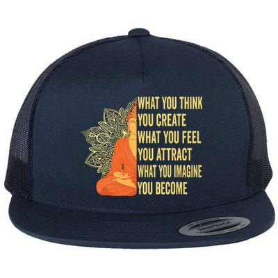 Buddha Meditation Law Of Attraction Flat Bill Trucker Hat