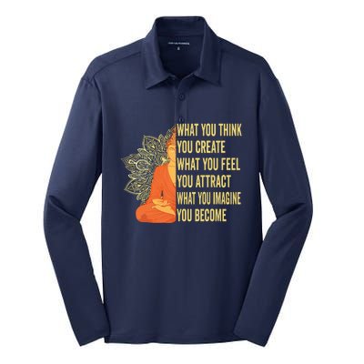 Buddha Meditation Law Of Attraction Silk Touch Performance Long Sleeve Polo