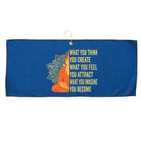 Buddha Meditation Law Of Attraction Large Microfiber Waffle Golf Towel