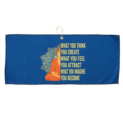 Buddha Meditation Law Of Attraction Large Microfiber Waffle Golf Towel