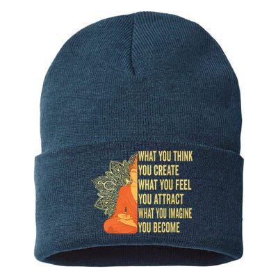 Buddha Meditation Law Of Attraction Sustainable Knit Beanie