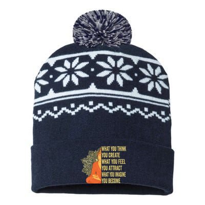 Buddha Meditation Law Of Attraction USA-Made Snowflake Beanie