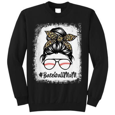 Baseball Mom Leopard Mothers Day Women Baseball Mama Sweatshirt