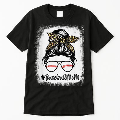 Baseball Mom Leopard Mothers Day Women Baseball Mama Tall T-Shirt