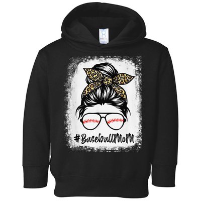 Baseball Mom Leopard Mothers Day Women Baseball Mama Toddler Hoodie