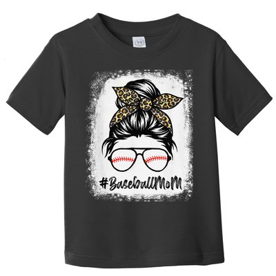 Baseball Mom Leopard Mothers Day Women Baseball Mama Toddler T-Shirt