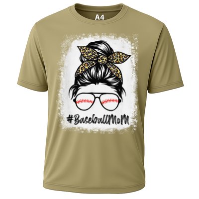 Baseball Mom Leopard Mothers Day Women Baseball Mama Cooling Performance Crew T-Shirt
