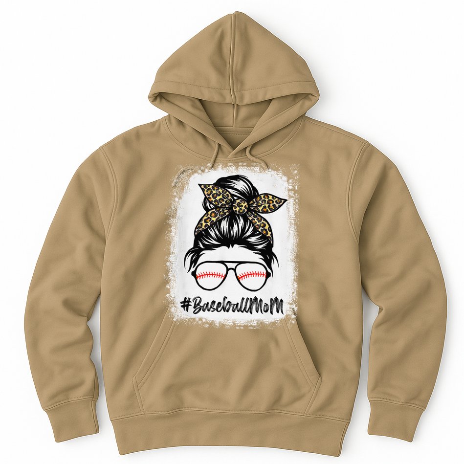 Baseball Mom Leopard Mothers Day Women Baseball Mama Hoodie