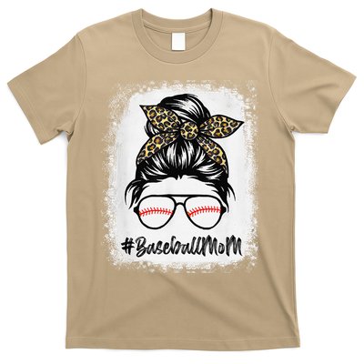 Baseball Mom Leopard Mothers Day Women Baseball Mama T-Shirt