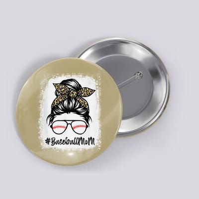 Baseball Mom Leopard Mothers Day Women Baseball Mama Button