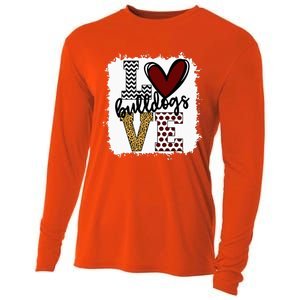 Bulldogs Mascot Love School Spirit Fantastic Gifts Cooling Performance Long Sleeve Crew