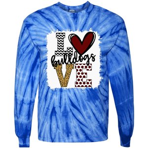 Bulldogs Mascot Love School Spirit Fantastic Gifts Tie-Dye Long Sleeve Shirt