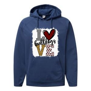 Bulldogs Mascot Love School Spirit Fantastic Gifts Performance Fleece Hoodie