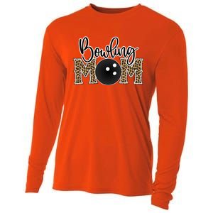 Bowling Mom Leopard Print Proud Bowling Mother Gift Cooling Performance Long Sleeve Crew