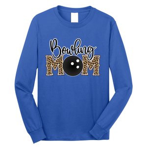 Bowling Mom Leopard Print Proud Bowling Mother Gift Long Sleeve Shirt