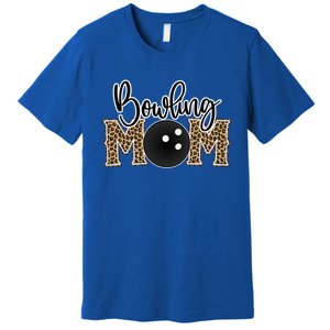 Bowling Mom Leopard Print Proud Bowling Mother Gift Premium T-Shirt