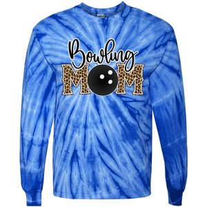 Bowling Mom Leopard Print Proud Bowling Mother Gift Tie-Dye Long Sleeve Shirt