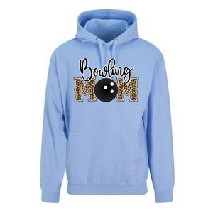 Bowling Mom Leopard Print Proud Bowling Mother Gift Unisex Surf Hoodie