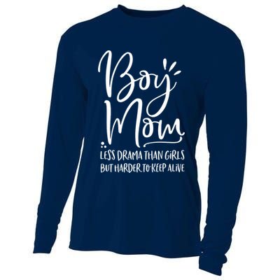 Boy Mom Less Drama Than Girl But Harder To Keep Alive Cooling Performance Long Sleeve Crew
