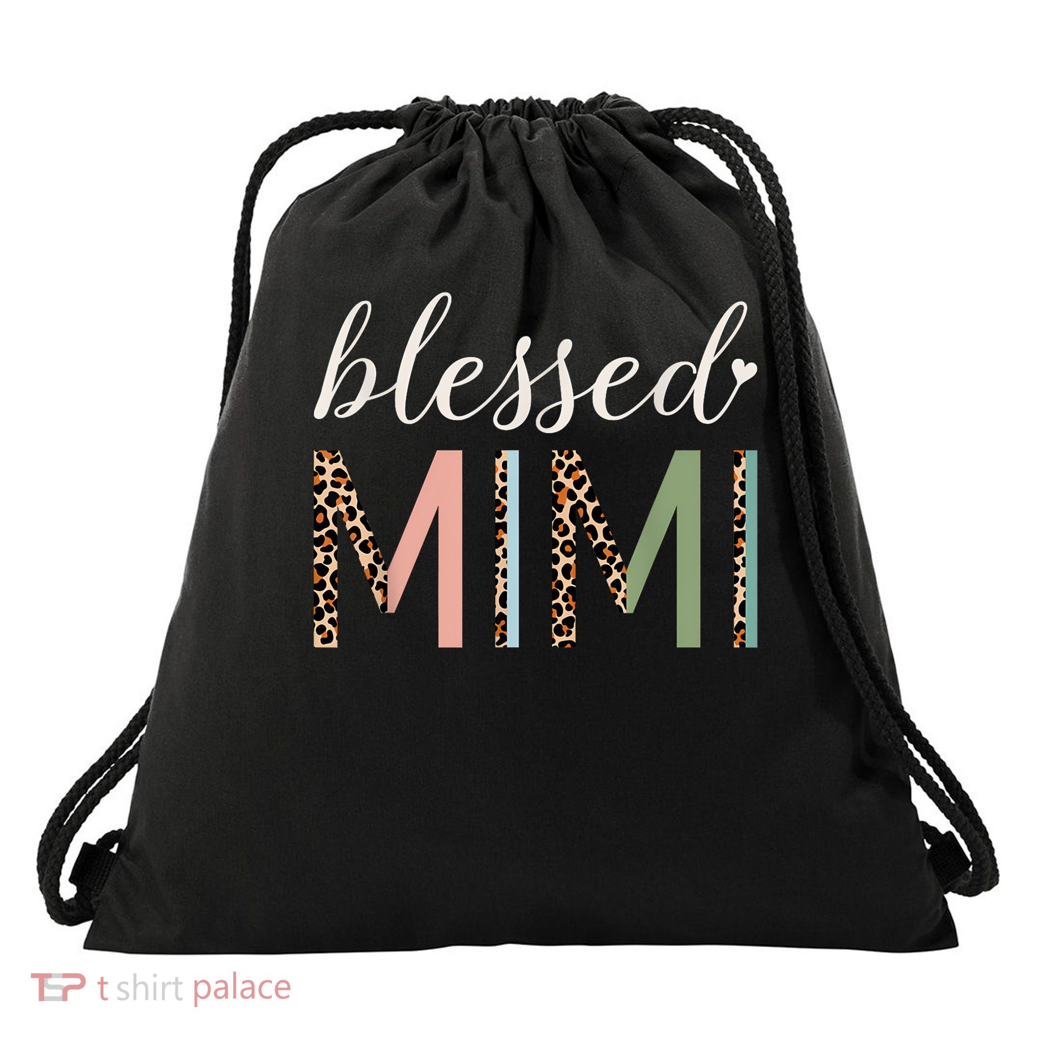 Blessed Mimi Leopard For Cute Mimi Grandma Mothers Day Drawstring Bag