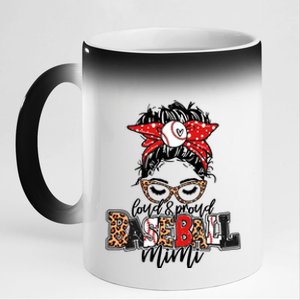 Baseball Mimi Leopard Meaningful Gift Loud And Proud Baseball Mimi Gift 11oz Black Color Changing Mug