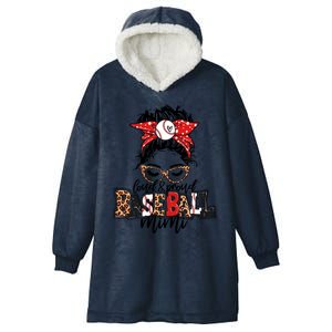 Baseball Mimi Leopard Meaningful Gift Loud And Proud Baseball Mimi Gift Hooded Wearable Blanket