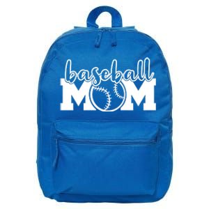 Baseball Mom Life Baller Parent Gameday Softball Mama Gift Meaningful Gift 16 in Basic Backpack