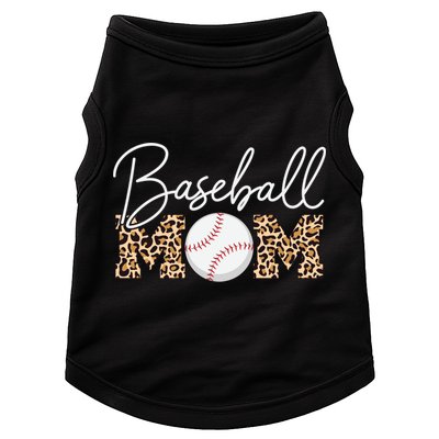 Baseball Mom - Leopard Print Cursive Script Doggie Tank