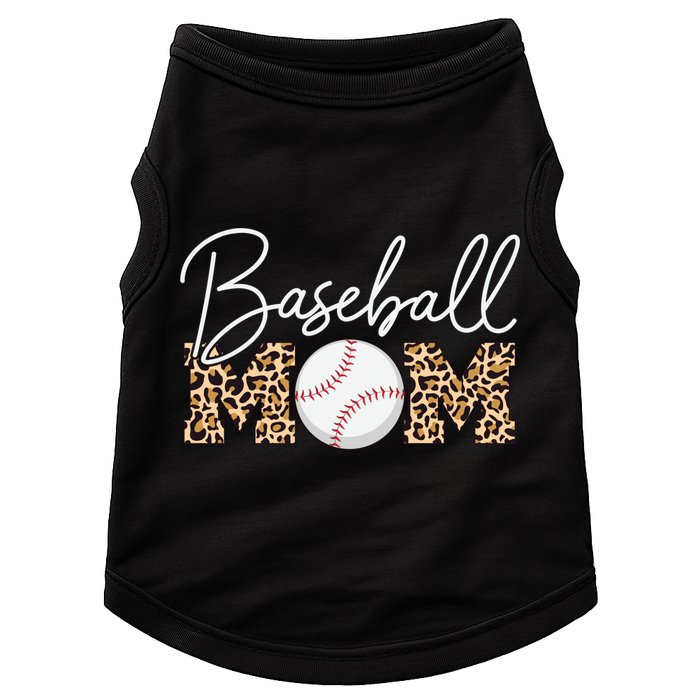 Baseball Mom - Leopard Print Cursive Script Doggie Tank