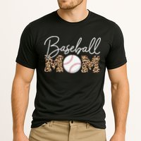 Baseball Mom - Leopard Print Cursive Script Performance Shirt