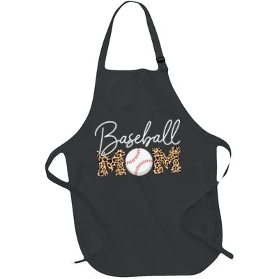 Baseball Mom - Leopard Print Cursive Script Apron