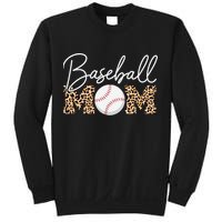 Baseball Mom - Leopard Print Cursive Script Sweatshirt