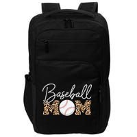 Baseball Mom - Leopard Print Cursive Script Impact Tech Backpack