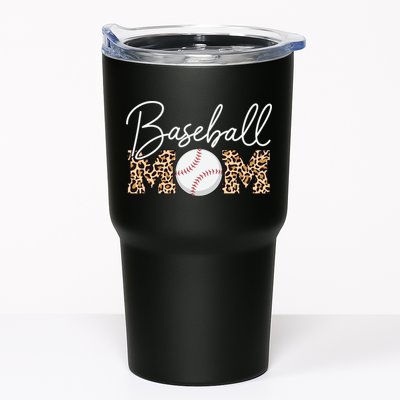 Baseball Mom - Leopard Print Cursive Script Tumbler