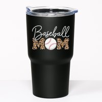 Baseball Mom - Leopard Print Cursive Script Tumbler