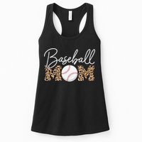 Baseball Mom - Leopard Print Cursive Script Womens Tank Top