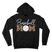 Baseball Mom - Leopard Print Cursive Script Tall Hoodie
