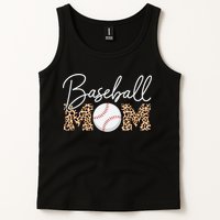 Baseball Mom - Leopard Print Cursive Script Tank Top