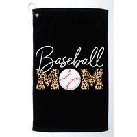 Baseball Mom - Leopard Print Cursive Script Golf Towel