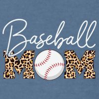 Baseball Mom - Leopard Print Cursive Script Garment-Dyed Sweatshirt