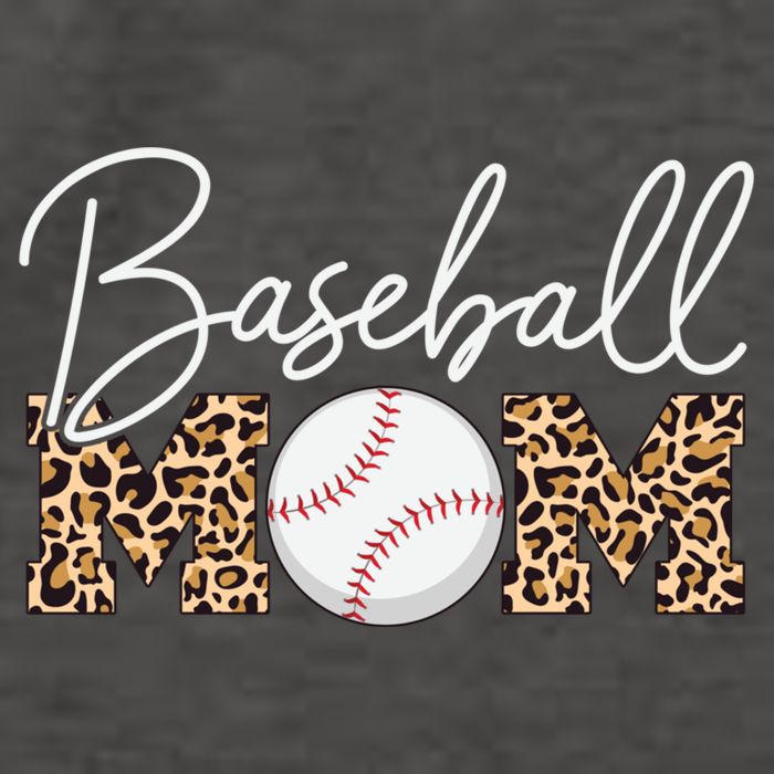 Baseball Mom - Leopard Print Cursive Script Vector Backpack