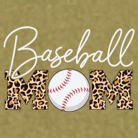 Baseball Mom - Leopard Print Cursive Script Garment-Dyed Women's Muscle Tee