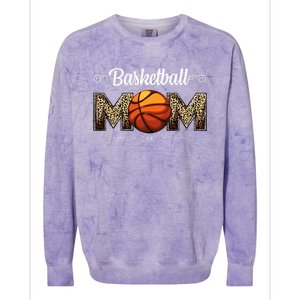 Basketball Mom Leopard Funny Ball Mom MotherS Day Mommy Colorblast Crewneck Sweatshirt