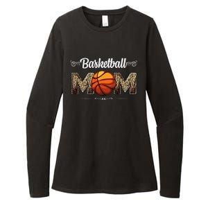 Basketball Mom Leopard Funny Ball Mom MotherS Day Mommy Womens CVC Long Sleeve Shirt